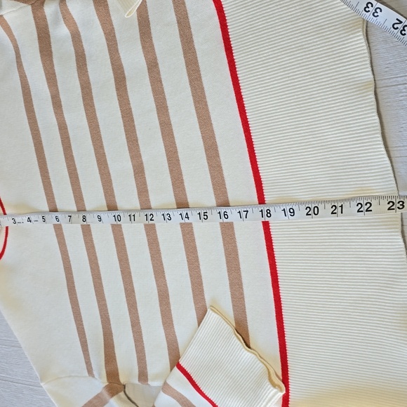 Tahari Striped Mock Neck Sweater 3/4 Sleeves Women' Size XS - Picture 5 of 15